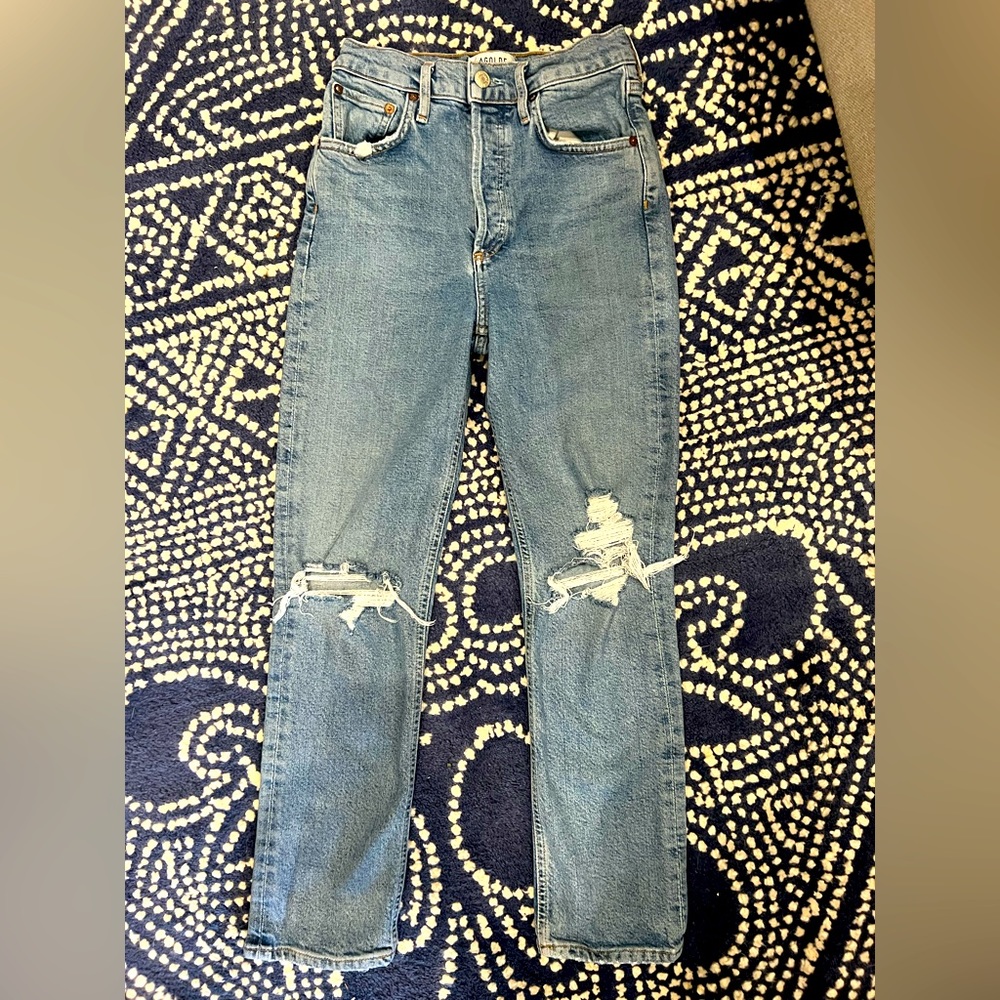 Agolde Size 24 Boyfriend Distressed Jeans